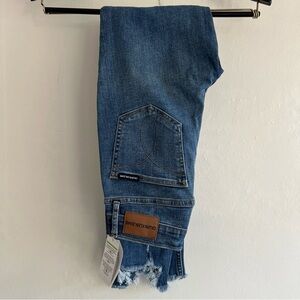 Calvin Klein High Rise Skinny Denim Jeans Medium Wash Raw Hem Women’s 25